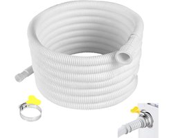 1-pack – Aircoslang – Afvoerslang voor mobiele airco – Airco-accessoire – Verlengslang – Inclusief 1 klem – Geschikt voor luchtontvochtigers, airco's en buitenkranen – Geschikt voor diameters van 15–25 mm – 3 meter lang – Wit