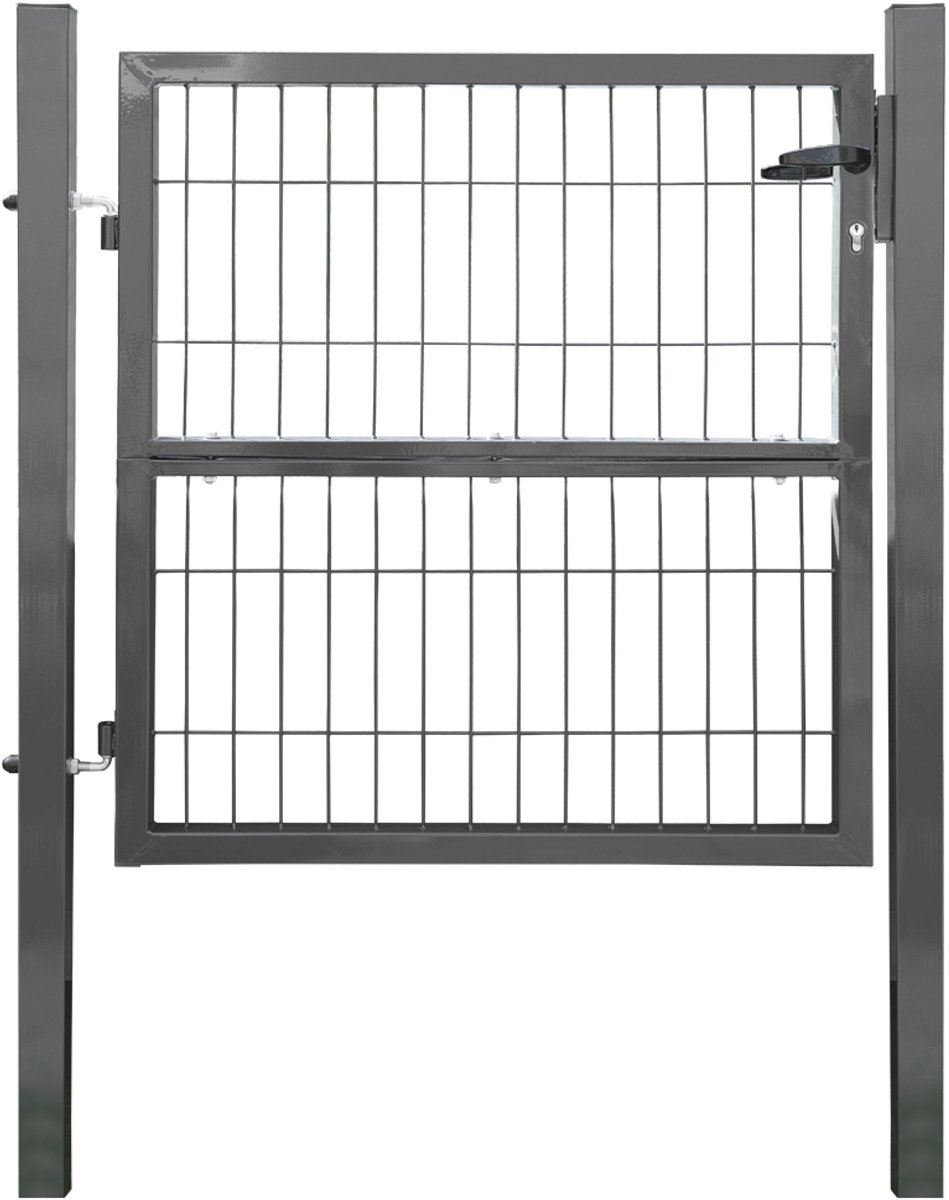 Tuinpoort / Hekpoort / Looppoort – Vierkante buis – Antraciet / Groen – Met slot (V2A roes