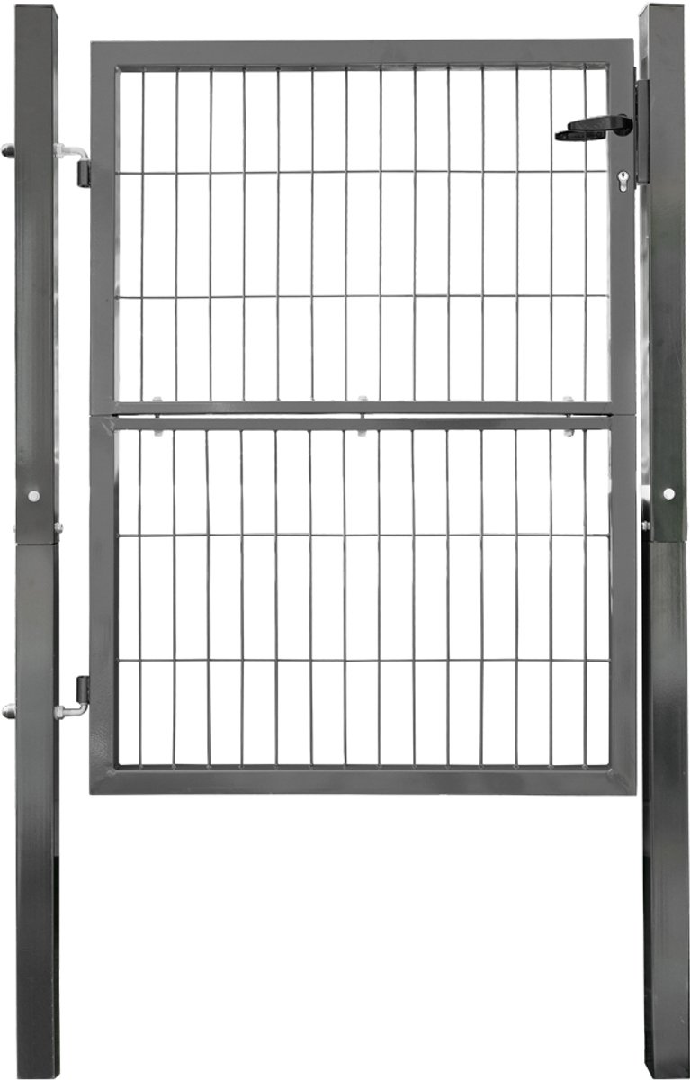 Tuinpoort / Hekpoort / Looppoort – Vierkante buis – Antraciet / Groen – Met slot (V2A roestvrij staal)