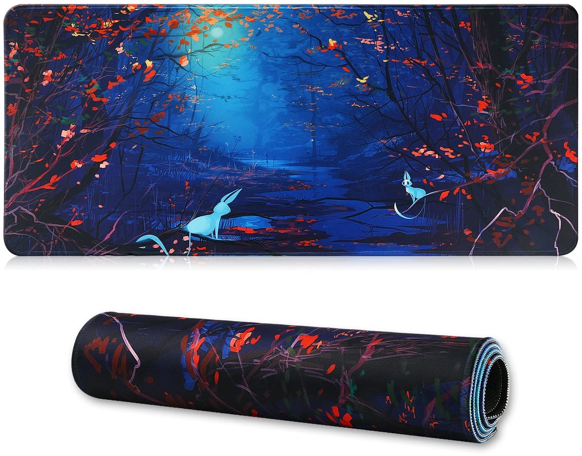 SnelShoppen - Grote Gaming Muismat 70x30 cm met Antislip Natuurlijke Rubber Basis en Genaaide Randen voor Desk, Kantoor en Thuisgebruik