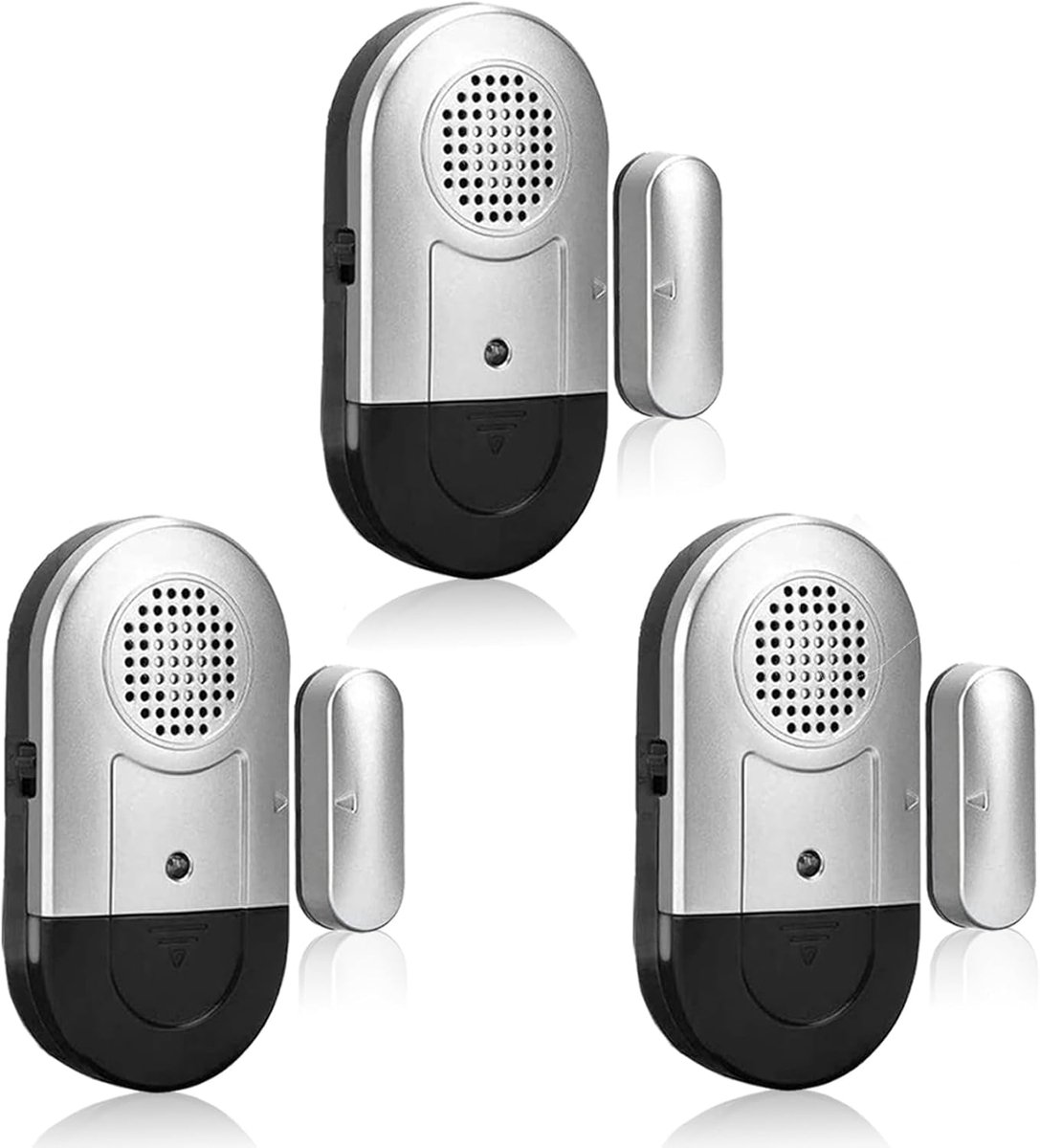 SnelShoppen - Daytech Raamalarm Set van 3 - Deuralarm en Alarmsysteem voor Inbraakbeveiliging - 120 dB Signaal - Ideaal voor Camper, Tuinhuis en Thuis