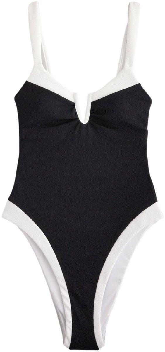 Next - Dames - Buikcorrigerend badpak met textuur - Zwart