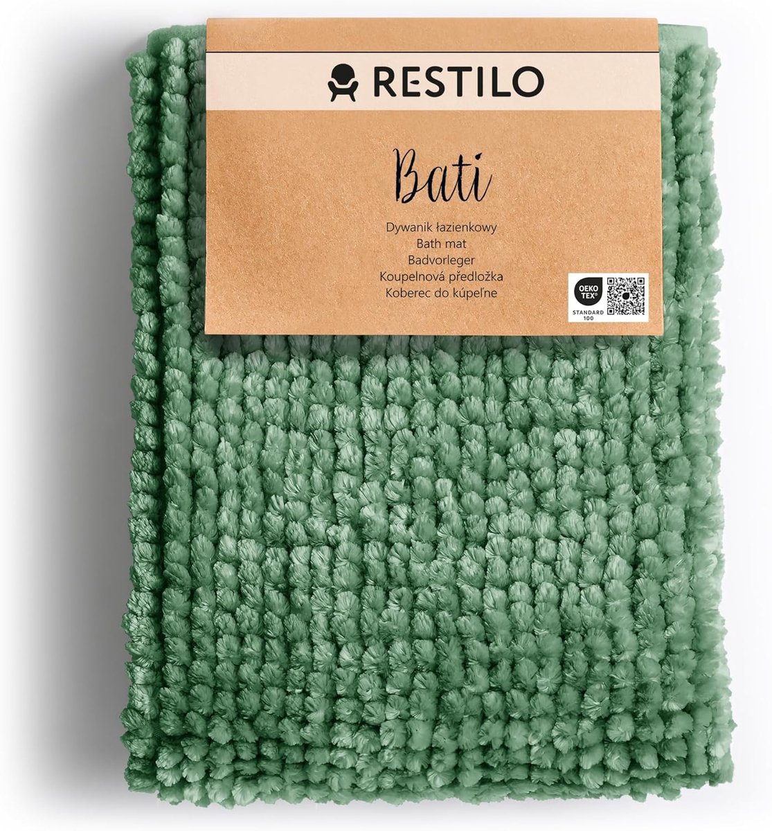 SnelShoppen - Badmat 50 x 70 cm Antislip Badmat Bati Groen - Comfortabele en Veilige Badmat voor Badkamer, Douche en Toilet - Hoge Kwaliteit en Duurza