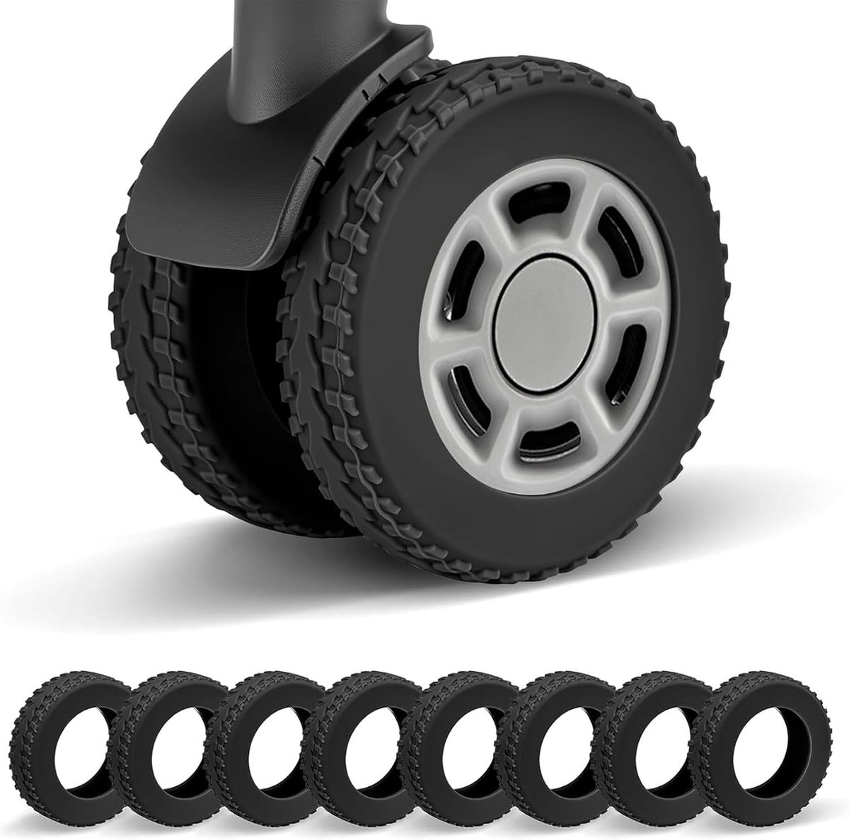 8-delige Bescherming voor Kofferwielen, Siliconen Covers voor Spinner Wielen van 2-2.4 Inch, Slijtvast en Geluiddempend, Reisaccessoires voor Optimale Bescherming