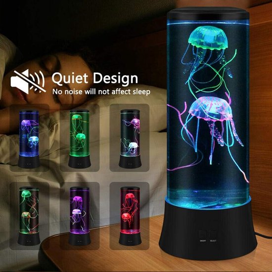 Kwallen lamp - Sfeerlicht aquarium - Decoratie kamer - Ocean projector optie - 38 cm hoog - Zwart — afbeelding 3