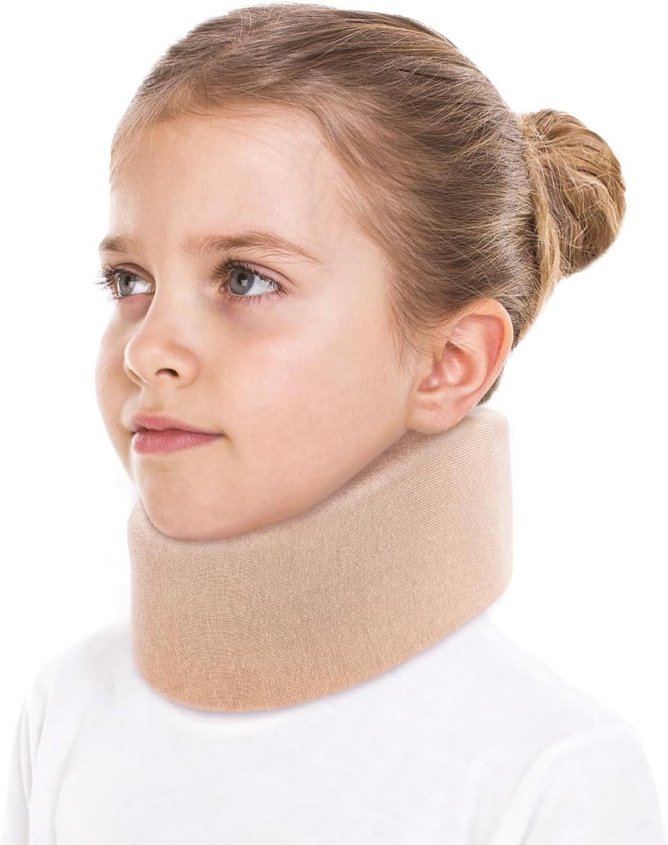 SnelShoppen - Coltrui Neksteun voor Herstel, Instelbare Halsband, Zachte Cervicale Steun van 100% Katoen, Beige, Verlicht Wervelkolom en Gewrichtsdruk