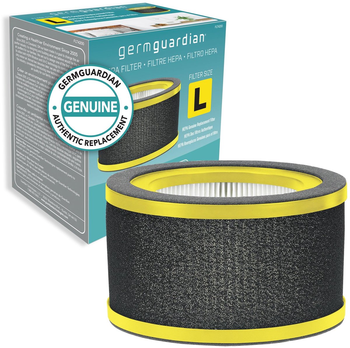 SnelShoppen - Germ Guardian FLT4200 HEPA Luchtreiniger Vervangingsfilter voor GermGuardian AC4200W - Kwaliteitsfilter voor Schone Lucht, Ideaal voor T