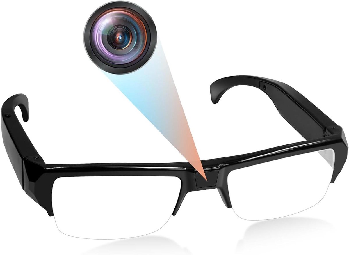 Bril Camera - Verborgen Camera - Sport Opnemen - 1080p HD Video - 14 x 6 x 5 cm - Zwart