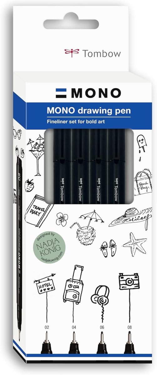 Thijox - Fineliner Tekenpen Set 4-delig - Waterdicht en Lichtecht - Pigmentinkt voor Schetsen, Illustreren en Tekenen - Zwart - Creatief Schrijven en