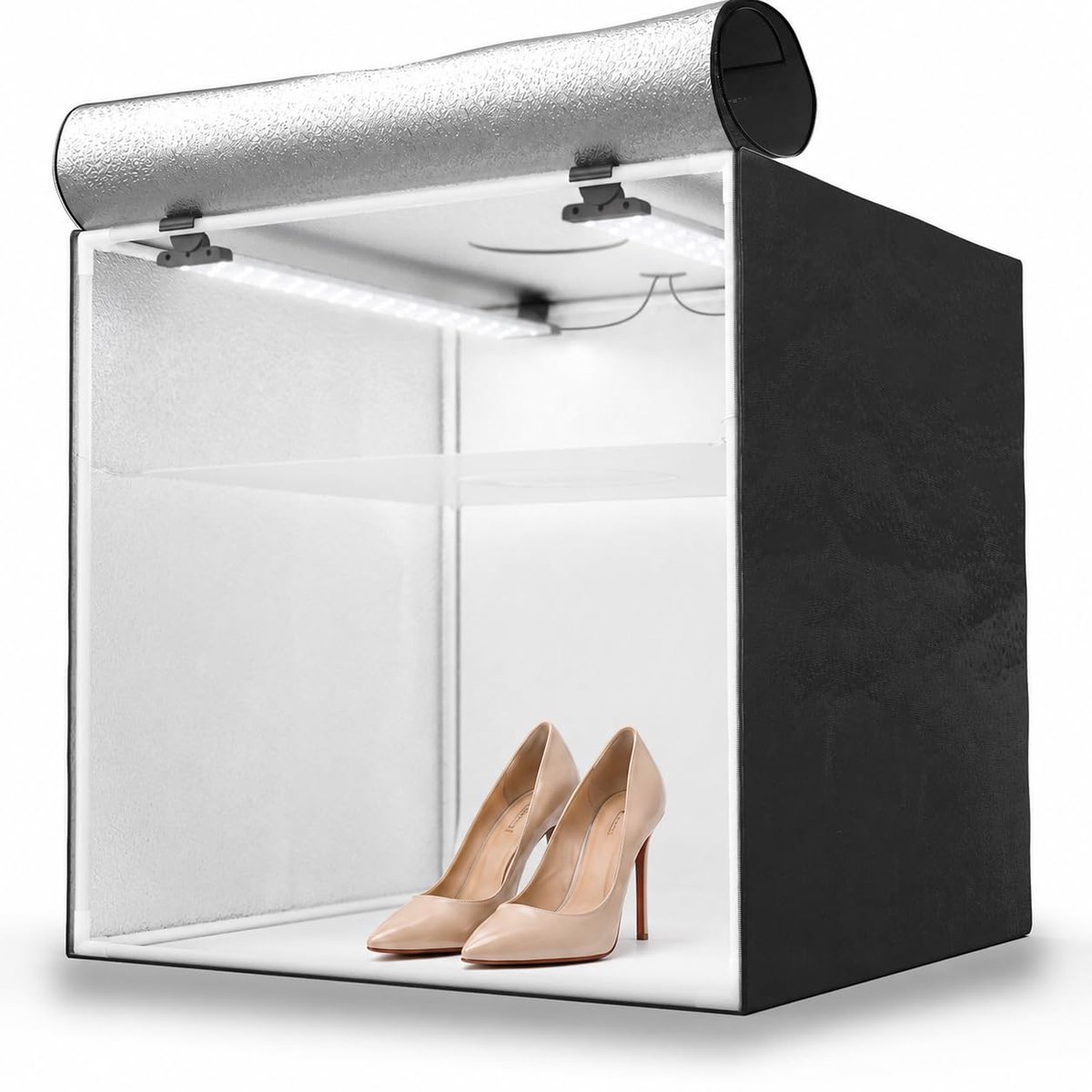 SnelShoppen - Draagbare Fotoatelier Softbox 60x60x60cm met LED-Strips, 5500K Verlichting en Anti-Glans Systeem voor Perfecte Foto's en Video's