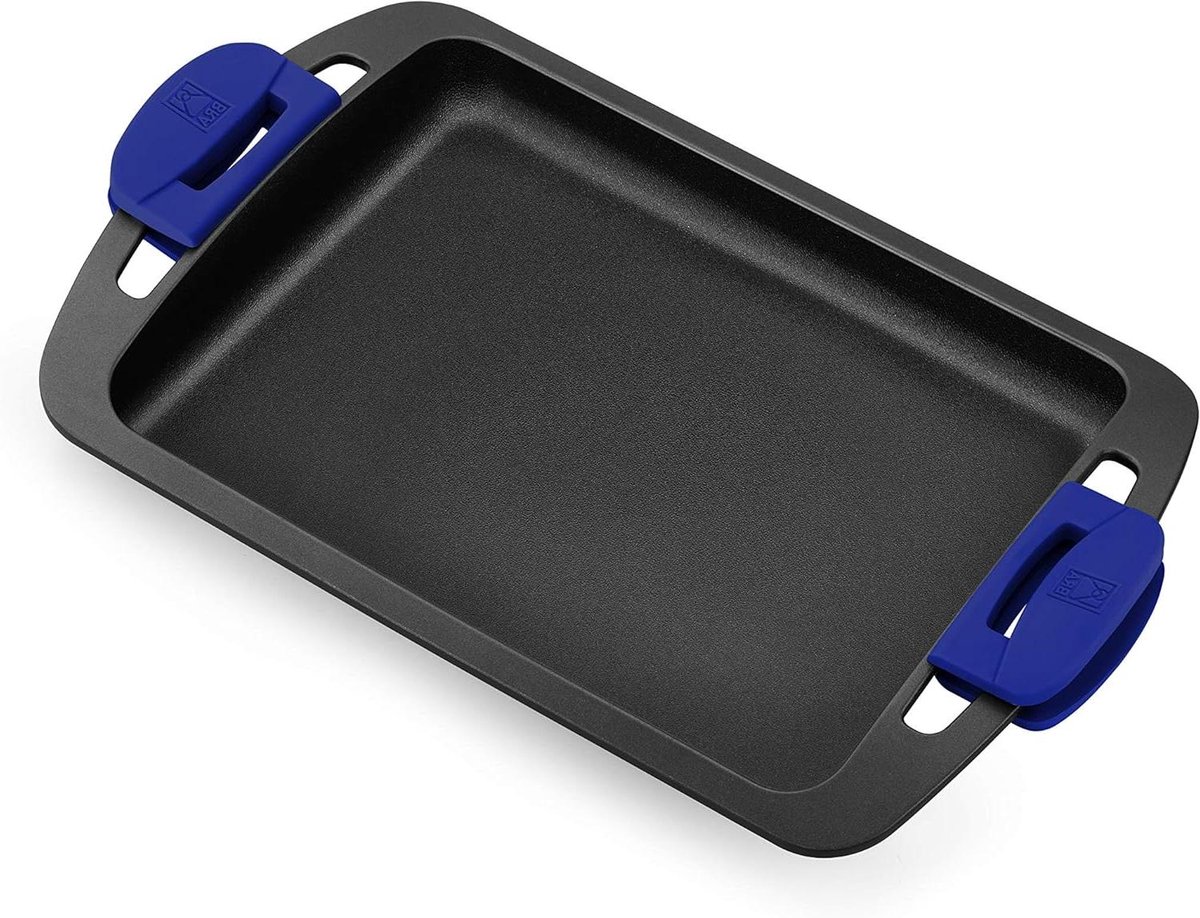 Grillplaat - Gladde Plaat - Gezond Koken - Afneembare Handgrepen - 40 cm - Multicolor