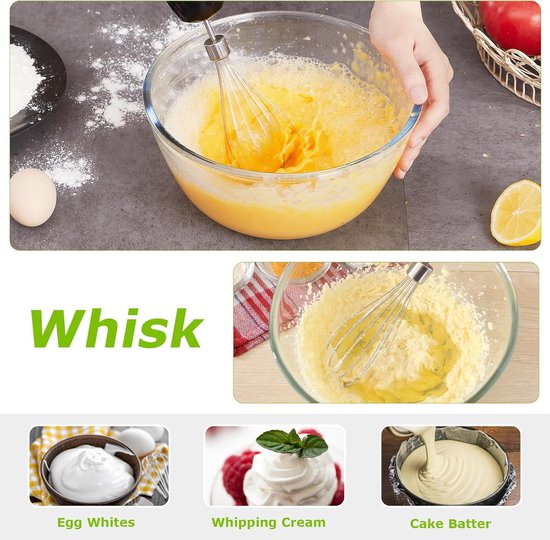Staafmixer Set - Keukenmixer Handmixer - Maaltijden Bereiden - 1000W Krachtige Motor - 4-in-1 Accessoires - Zwart — afbeelding 4