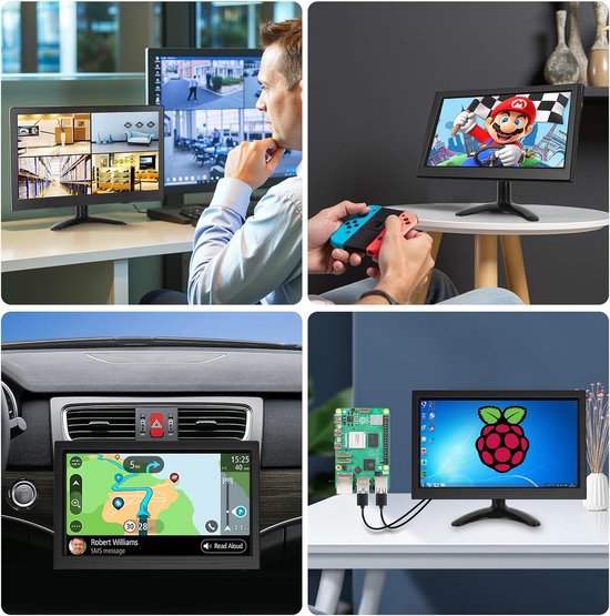 Draagbare Monitor - HD LCD Scherm - Extra Beeldscherm - Full HD 1080p - 11.6 Inch - Donkergrijs — afbeelding 4