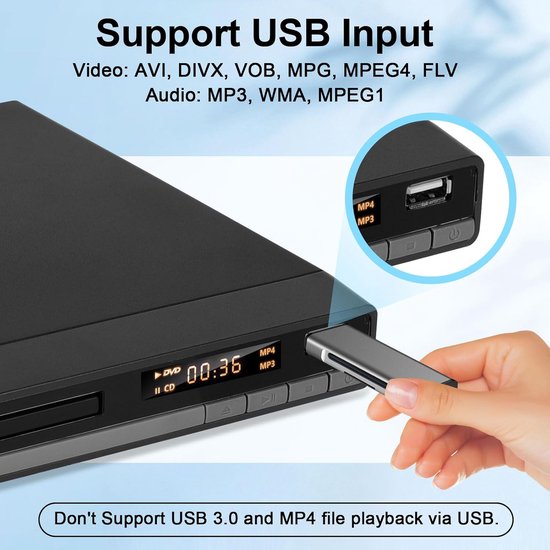 DVD Speler - Mediabox TV - Films Kijken - Regio Vrij - 1080P Upscaling - Zwart — afbeelding 2