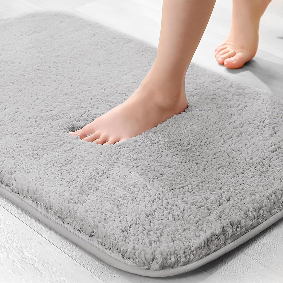 Super absorberende microvezel badmat 40 x 60 cm - lichtgrijs