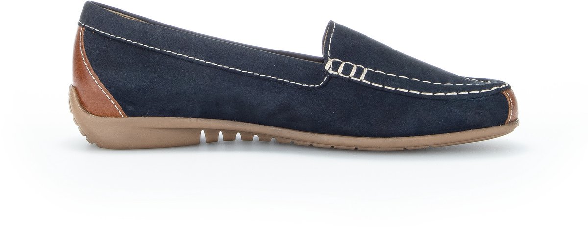 Gabor art. 84.260 16 instapper blauw cognac leer nubuck dames