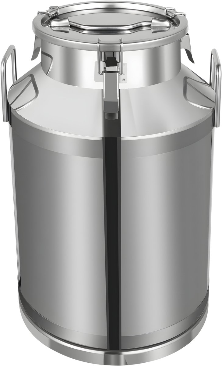 Melkbus Premium - 60L RVS Opslagcontainer - Met Deksel - Voor Melk & Vloeistoffen