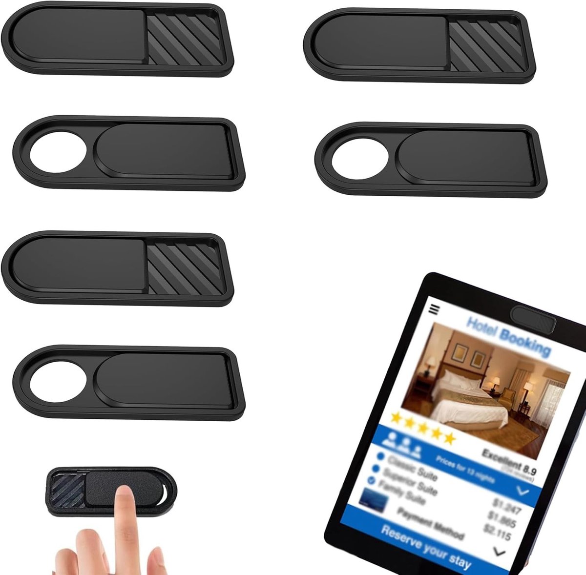 6 Stuks Webcam Cover voor Laptop, Tablet en Smartphone - Dunne Camera Privacy Bescherming en Beveiliging