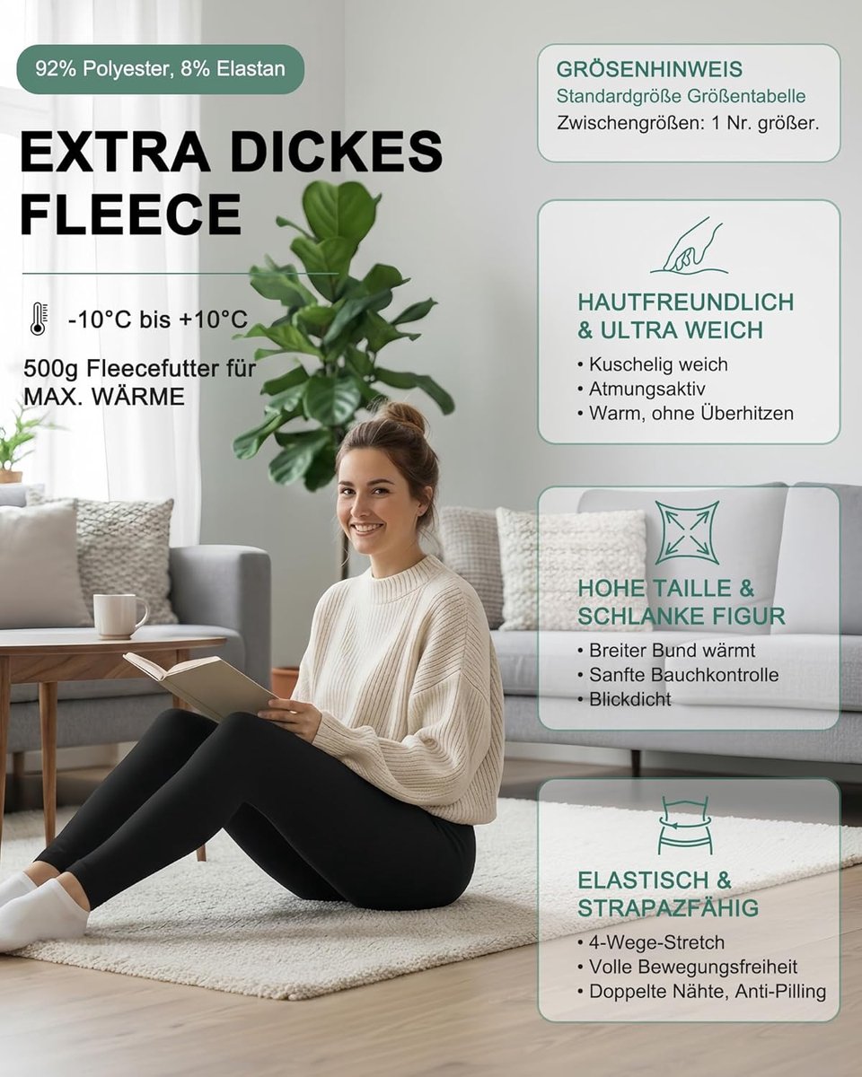 Thermoleggings dames extra dik - fleece binnenvoering - hoge taille - ideaal voor de winter - ShopVlot