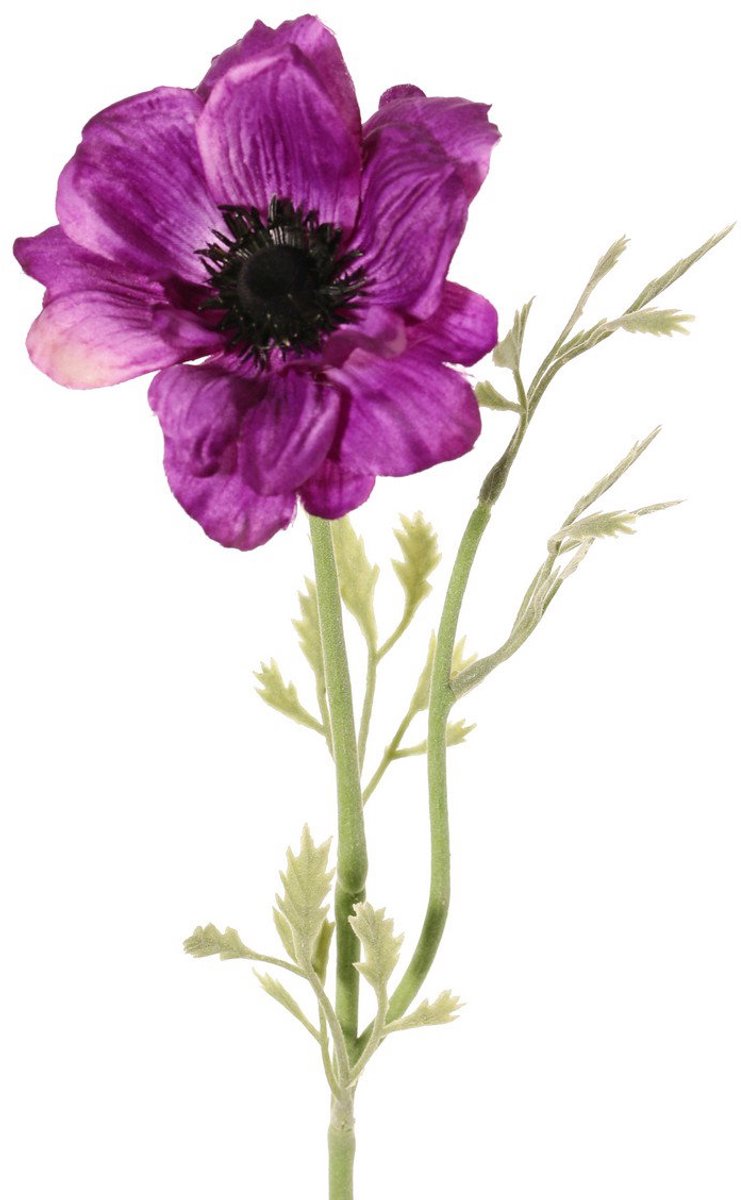 Anemoon nora 1 bloem h53 cm paars kunstbloem zijde nepbloem Driespr...
