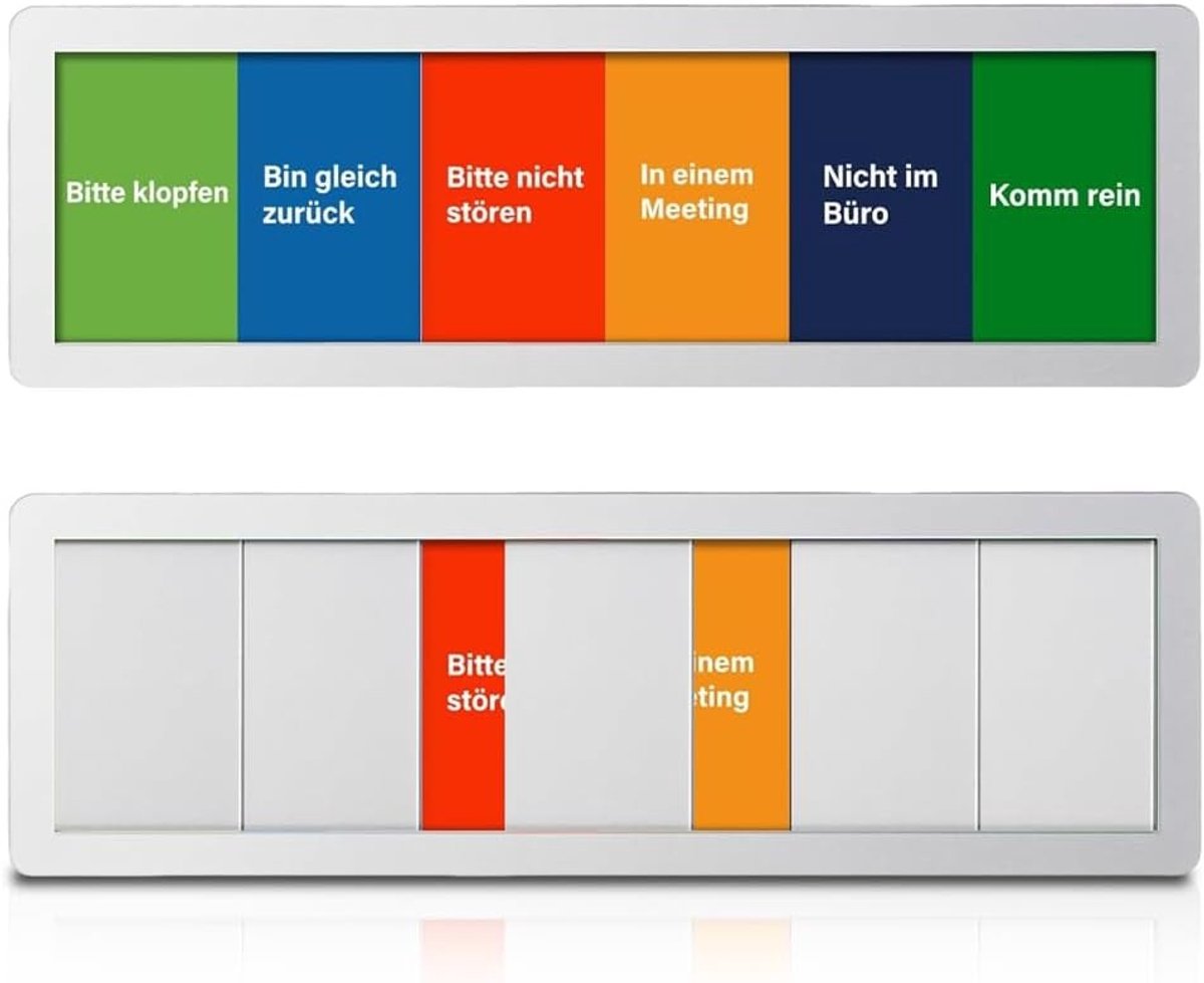 Professionele Deurbordjes, Geef Aan Dat U Niet Gestoord Wilt Worden, Keuze uit 6 Opties voor Vergaderingen en Afwezigheid