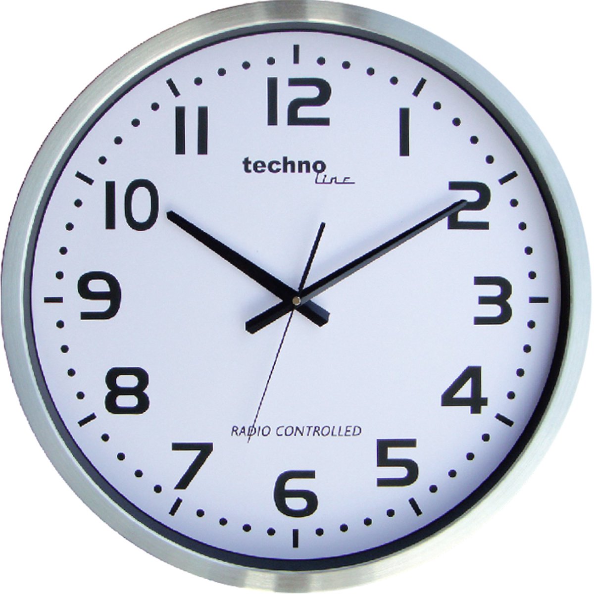 SnelShoppen - Jumbo Funk-Wanduhr Ø 50 cm - Grote Wandklok met Metallrahmen - Ideaal voor Keuken, Woonkamer, Tuin en Feestelijkheden