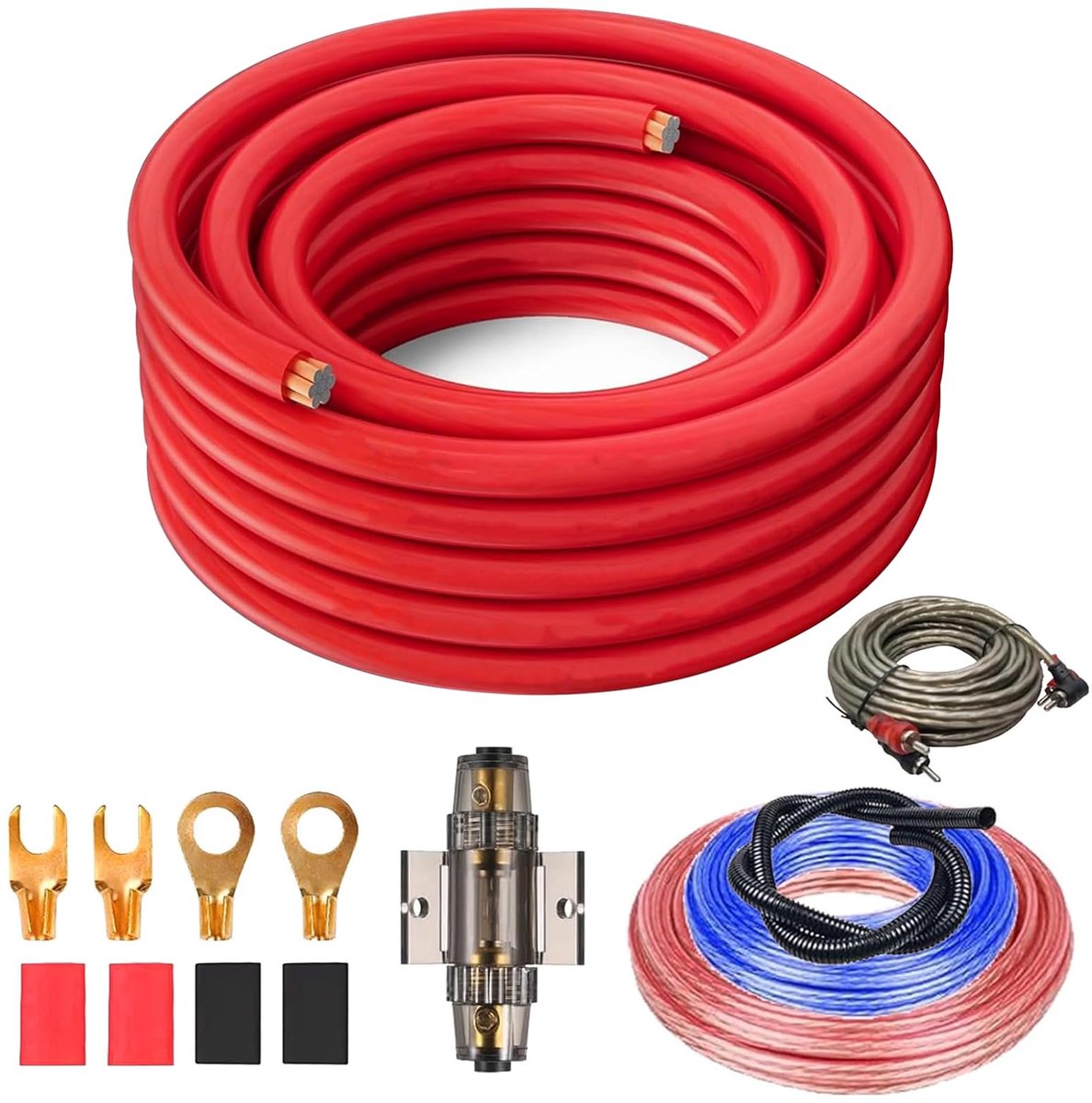 SnelShoppen - Subwoofer Kabelset 5 m - Power Amplifier Kabel Kit 4GA - Auto Audio Installatie Kabel voor Auto Geluidsversterking