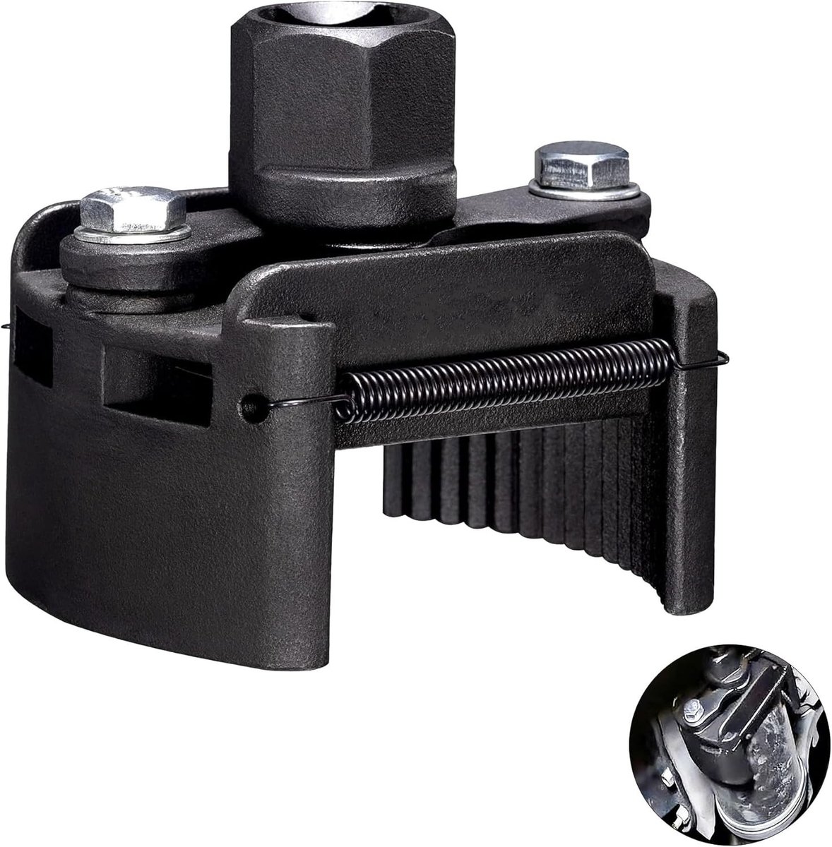 Verstelbare Oliefilter Sleutel voor Veilig Verwijderen van Oliefilters van Auto's, Motoren en Vrachtwagens, Universele Tool met Antislip Handvat, Geschikt voor 60-80 mm Oliefilters