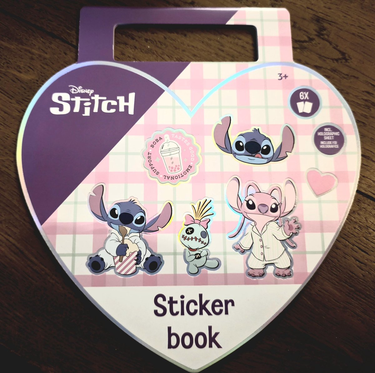 Disney Lilo & Stitch stickerboek hart vorm - 6 stickervellen waarvan 1 holografisch vel stickers - stickervel