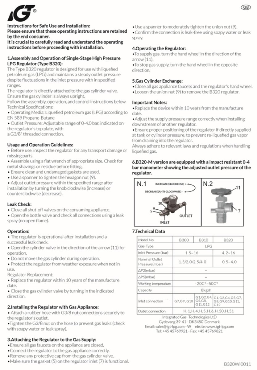SnelShoppen - Propaanregelaar met Meter 0,5-4 bar Instelbare POL en 6,3mm Nozzle voor Camping, Tuin en Feest - Ideaal voor Gasgebruik