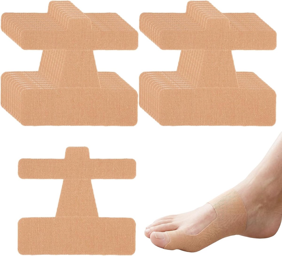 Voorgesneden elastische kinesiologietape voor hallux valgus, 20 stuks, ademend en corrigerend voor bunions en teenproblemen
