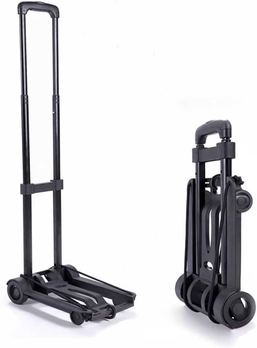SnelShoppen - Opvouwbare Transportwagen Tot 60 kg - Pakketverzending, Handtruck, Vouwbaar, Lichtgewicht, Ideaal Voor Tuin, Feesten, Kamperen, Grijs