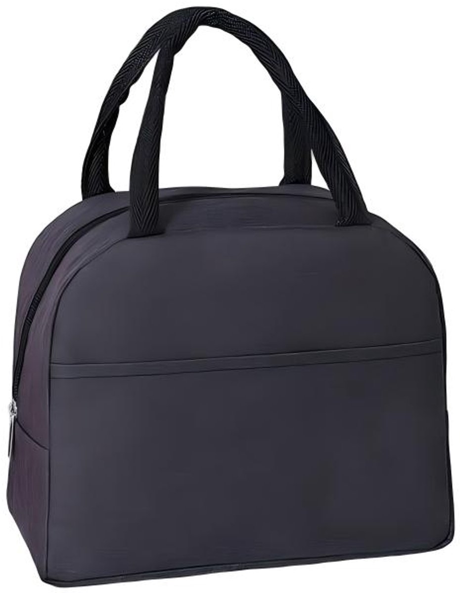 Lunchtas - Koeltas - Koeltasje - Thermotas - Draagtas - Picknicktas - Met aluminiumfolie binnenkant en waterafstotende stof, houdt eten warm en koud - Polyester - 23x12,5x19,5 cm - Voor werk, school en picknick - Zwart