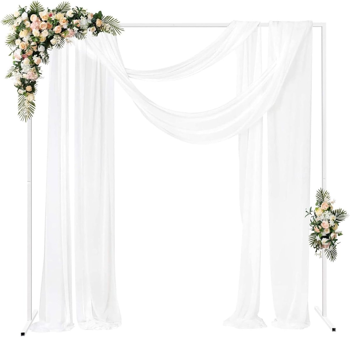 Rozenboog voor Bruiloften - 2m x 2m Tuinboog van Wit Metaal - Decoratieve Bloemenframe voor Trouwceremonies en Tuinfeesten