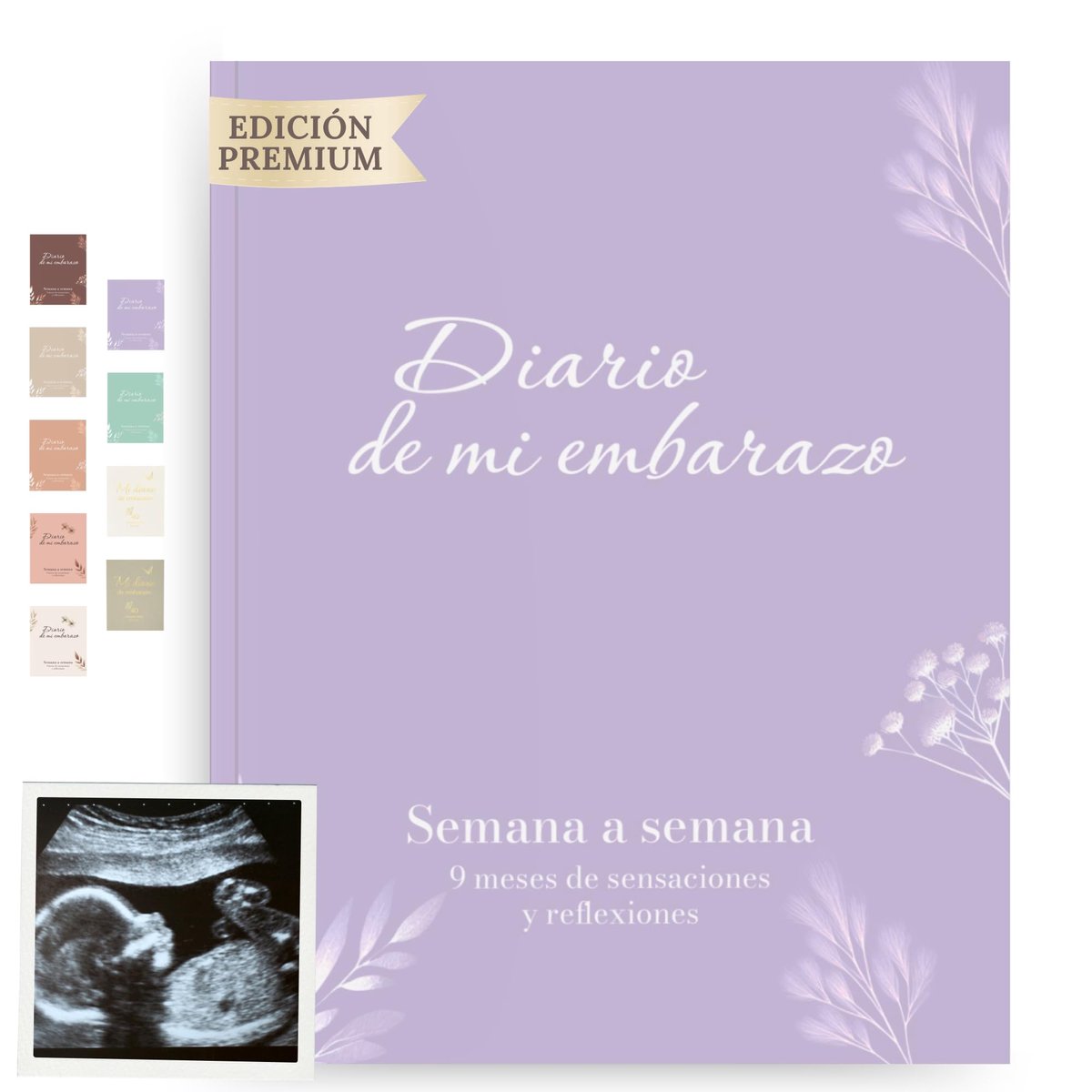 SnelShoppen - HUBORNS Zwangerschapsdagboek & Planner - 80+ Pagina's - Wekelijkse Checklists, Fotovakken, Bevalling Voorbereiden - Uniseks Design (Viol