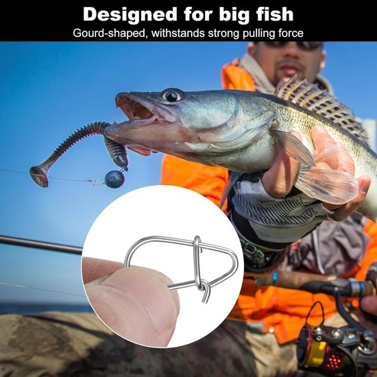 Duo Lock Sea Fish Gourd Pin Clips - 200 Stuks in 5 Maten voor Vissen, Loodjes en Aasverbindingen — afbeelding 2
