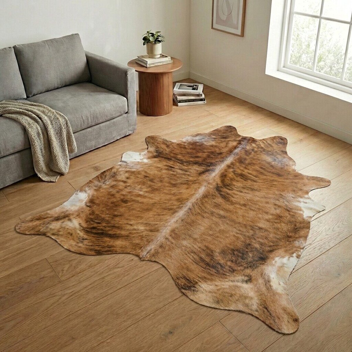 Koeienhuid Vloerkleed XXL (Extra Groot) - Effen-solid - 241 x 224 cm - Koeienkleed / Koeienvel / Dierenvel / Dierenhuid / Koehuid Tapijt