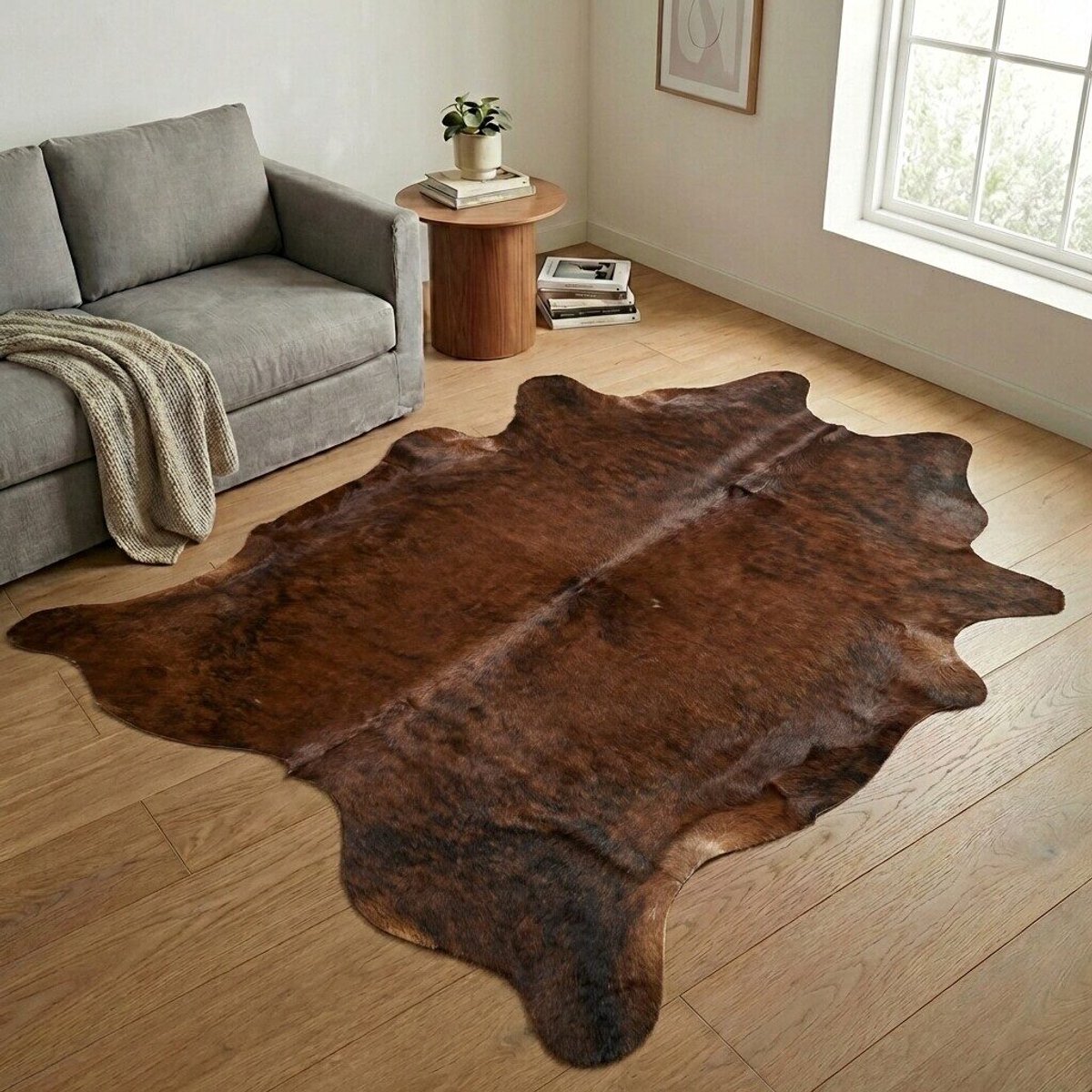 Koeienhuid Vloerkleed XXL (Extra Groot) - Effen-solid - 239 x 230 cm - Koeienkleed / Koeienvel / Dierenvel / Dierenhuid / Koehuid Tapijt