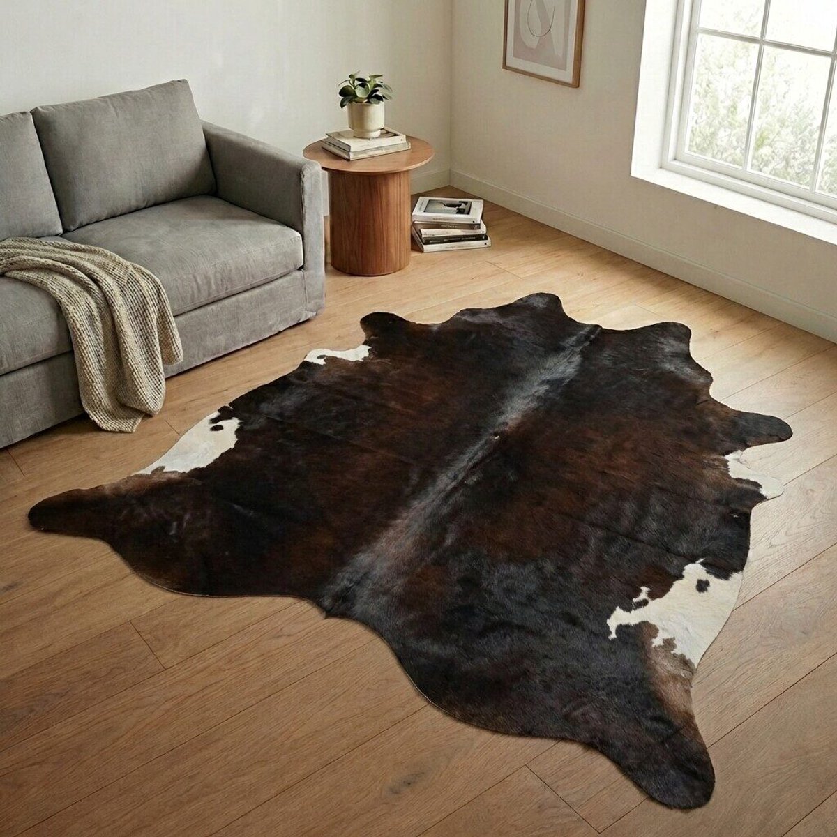 Koeienhuid Vloerkleed XXL (Extra Groot) - Zwart-wit - 232 x 223 cm - Koeienkleed / Koeienvel / Dierenvel / Dierenhuid / Koehuid Tapijt