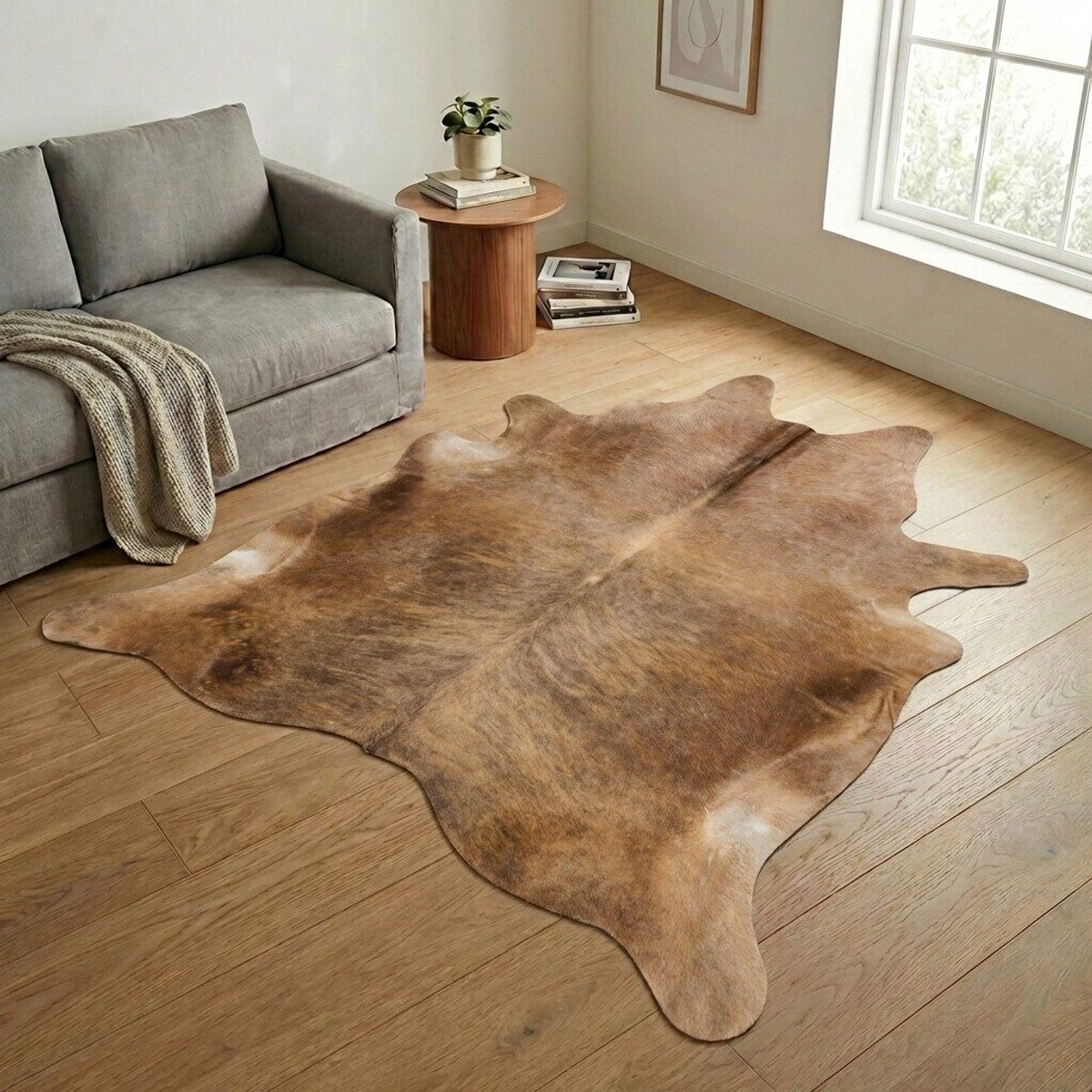 Koeienhuid Vloerkleed XXL (Extra Groot) - Effen-solid - 244 x 224 cm - Koeienkleed / Koeienvel / Dierenvel / Dierenhuid / Koehuid Tapijt