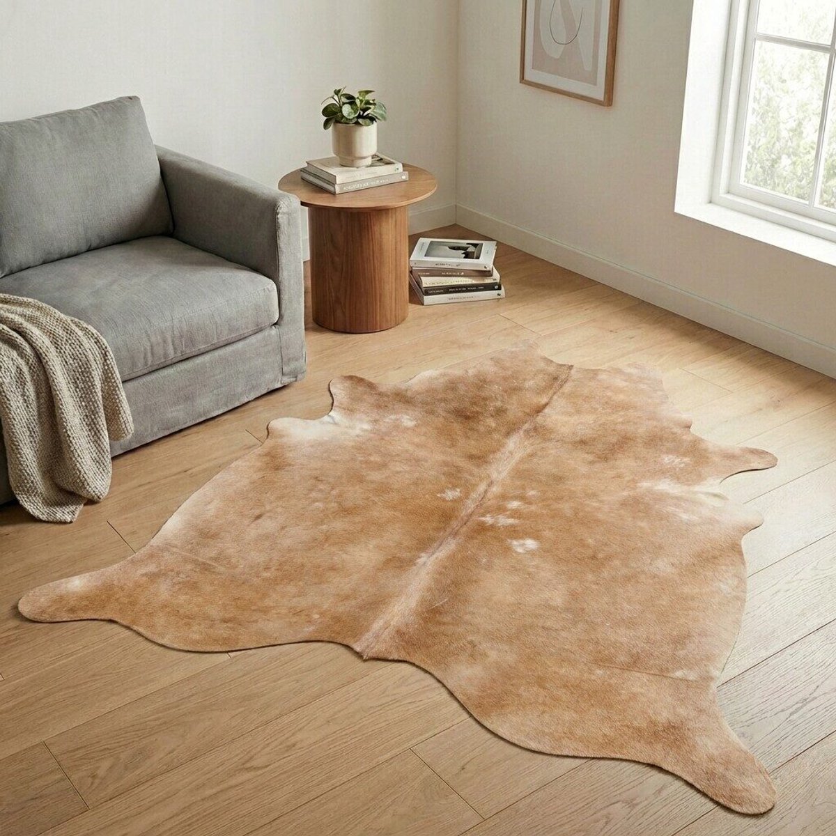 Koeienhuid Vloerkleed - Effen-solid - 208 x 175 cm - Koeienkleed / Koeienvel / Dierenvel / Dierenhuid / Koehuid Tapijt