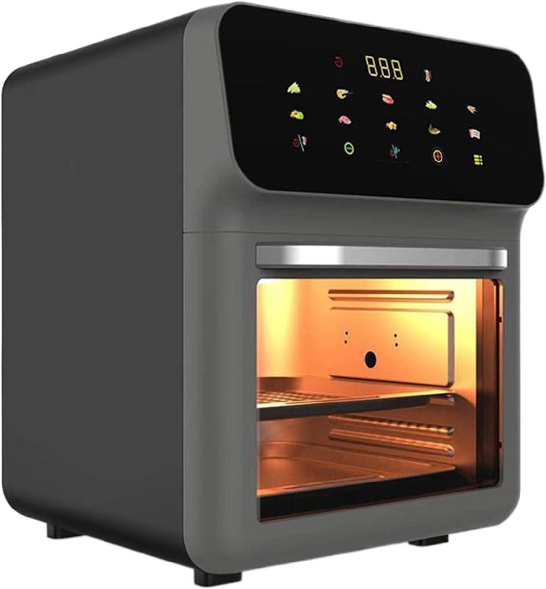 Heteluchtoven Airfryer - Keukenoven Broodrooster - Veelzijdig Koken - Dubbele Temperatuurzones - 15 Liter Capaciteit - Zwart