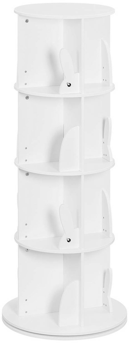 SureDeal® - Kinderboekenkast - Draaibare kinderplank - 4 niveaus - Vrijstaand - Wit