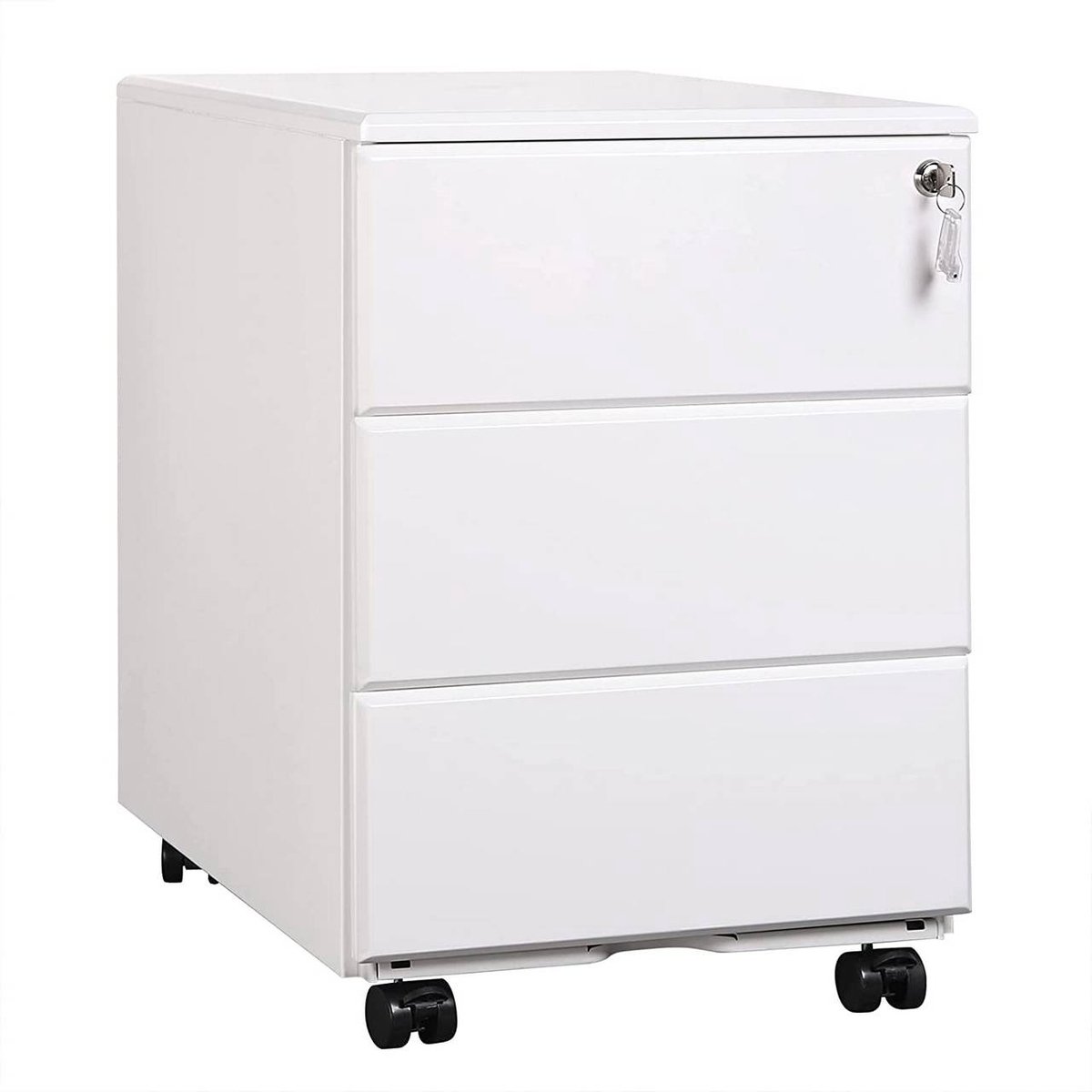 SureDeal® - Rolcontainer - Archiefkast - 3 lade voorgemonteerd kantoor - Thuiskantoor - 52,4x54 cm - Zwart