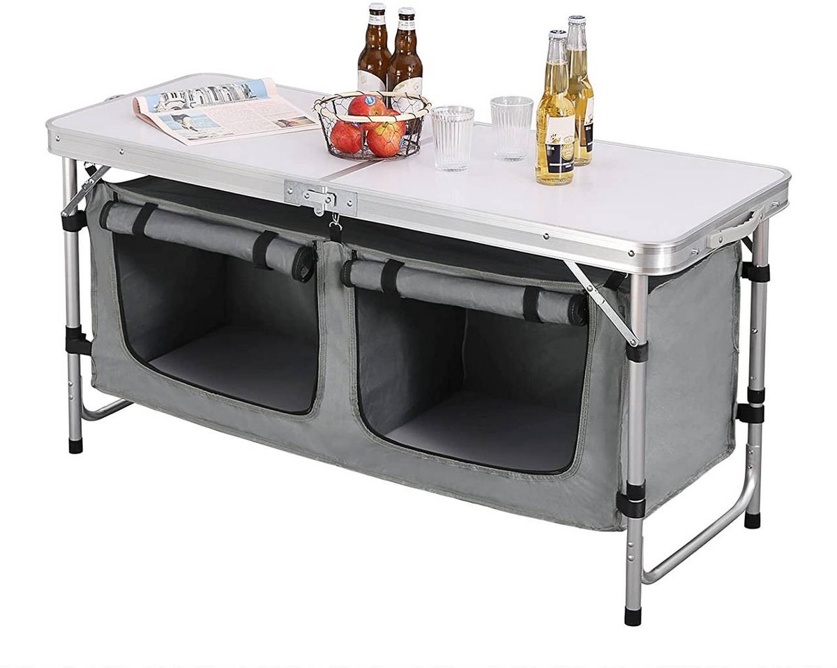 SureDeal® - Campingtafel - Campingkast hoogte verstelbaar - Opbergruimte