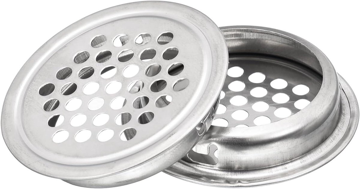 Ventilatieroosters Rond - Luchtroosters Meubel - Meubels Ventileren - Roestvrij Staal - 35 mm - Zilverkleurig