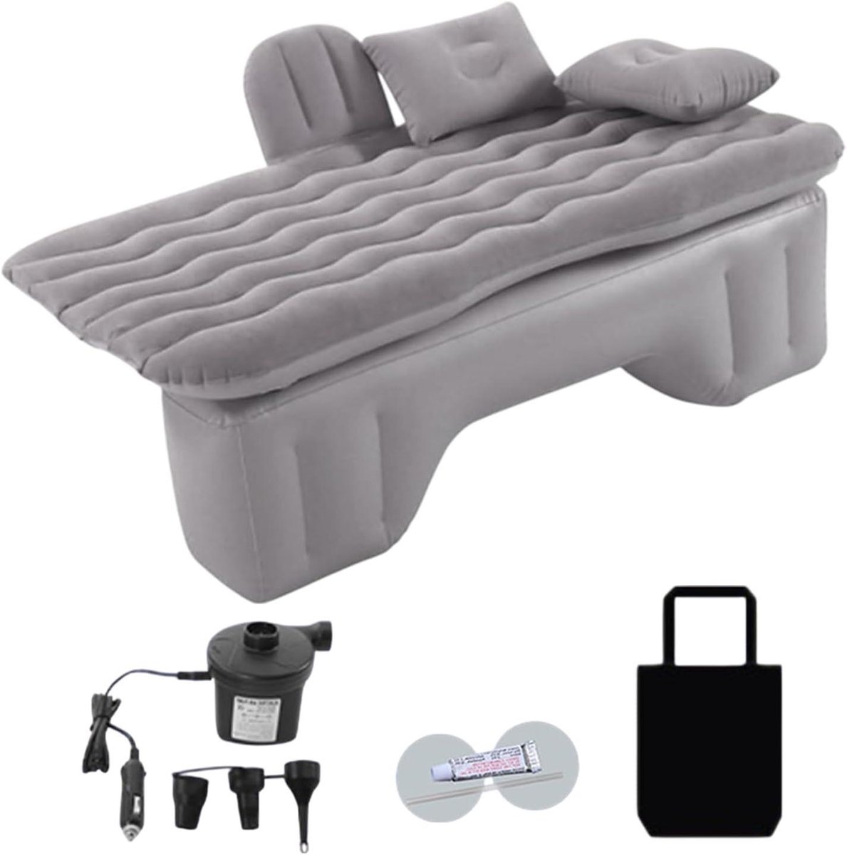 Opblaasbare Kampeermatras - Luchtbed Auto - Kamperen en Reizen - Bankfunctie tot 200kg - 135x70 cm - Grijs