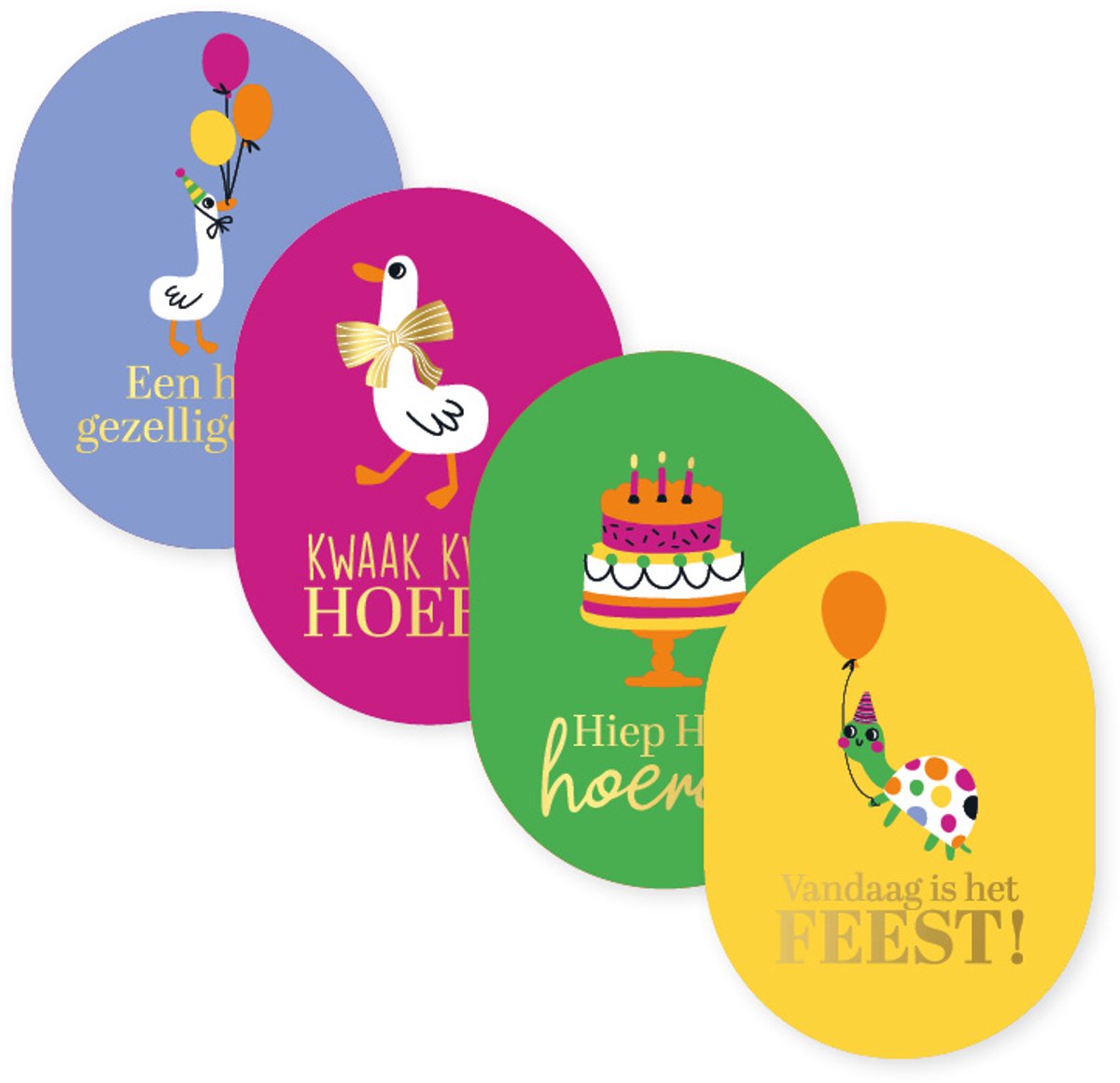 12 stickers feest - kinderfeestje - Verjaardag - feestje - kinderverjaardag - sluitsticker - cadeausticker