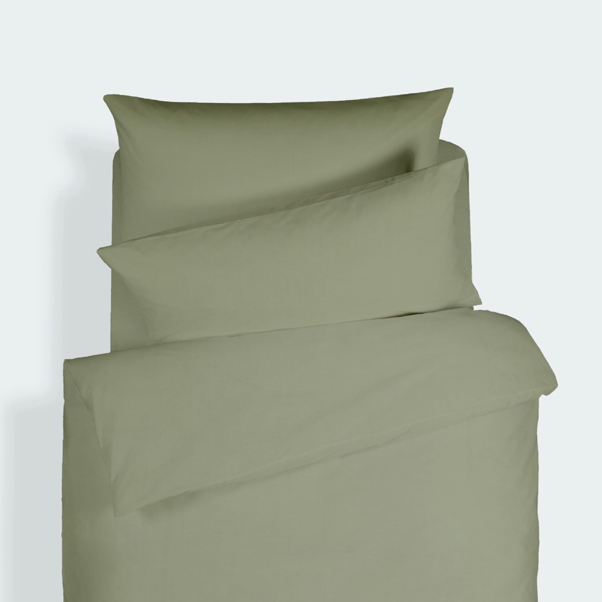 SnelShoppen - Bianca Effen Gekleurd Percale Kussensloop Legergroen, 60x70 cm, 100% Katoen, Ideaal voor Slaapkamer of Logeerkamer