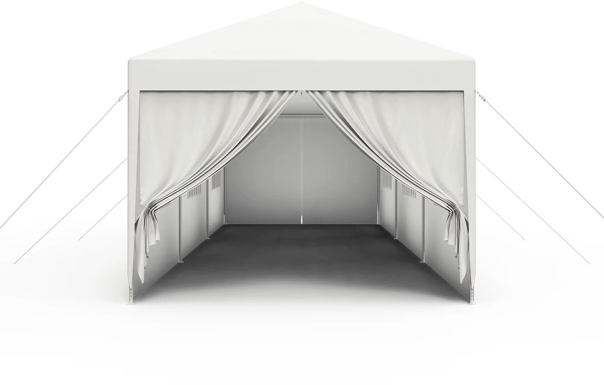 Partytent 3x6 m – Waterdichte Opvouwbare Tent met Afneembare Zijwanden – Stalen Frame – UV-Bescherming – Voor Tuin, Bruiloften, Feesten & Evenementen